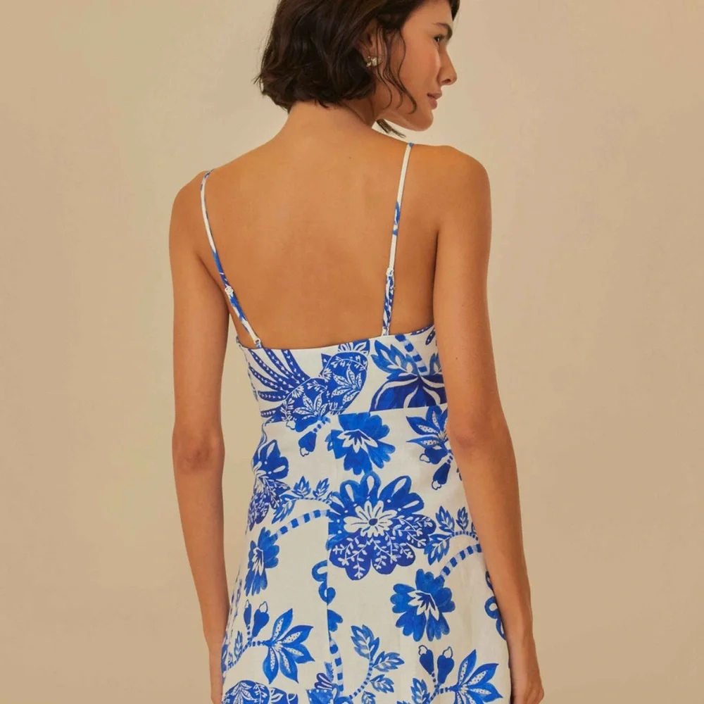 FARM Rio Blue Spaghetti Strap Mini Sundress. NWT🎉🎉 - Picture 2 of 3